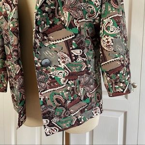 90s Print Blazer Artsy Abstract